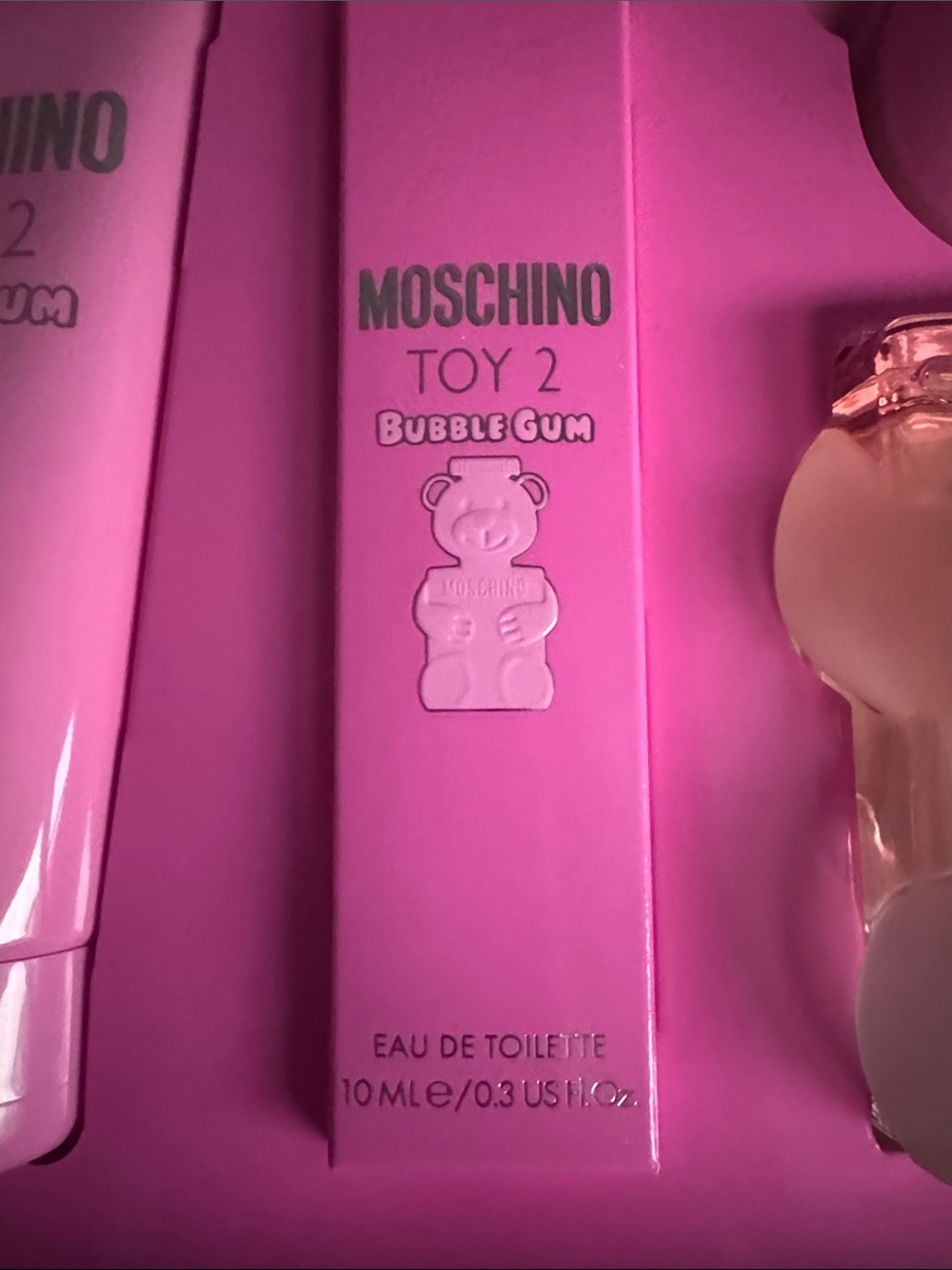 Moschino Pink Toy 2 Bubble Gum 3 Piece Gift Set New - Picture 7 of 8